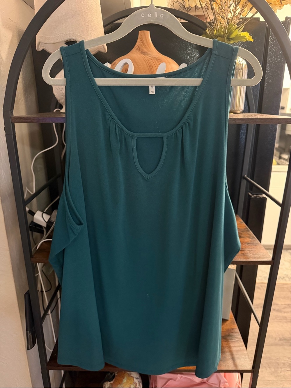 Maurices Teal Sleeveless Tank with Front Keyhole